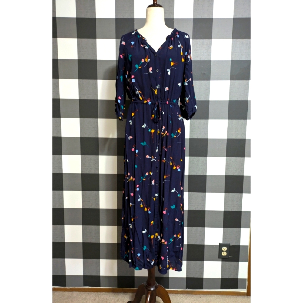 Gap floral button down maxi dress